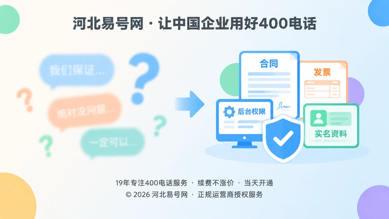 400电话办理主体、权限、合同与凭证对比配图