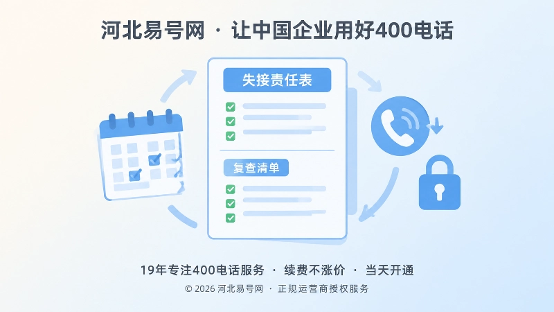 400电话失接责任表和复查清单示意图
