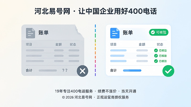 费用说不清与费用可核验的对比插画